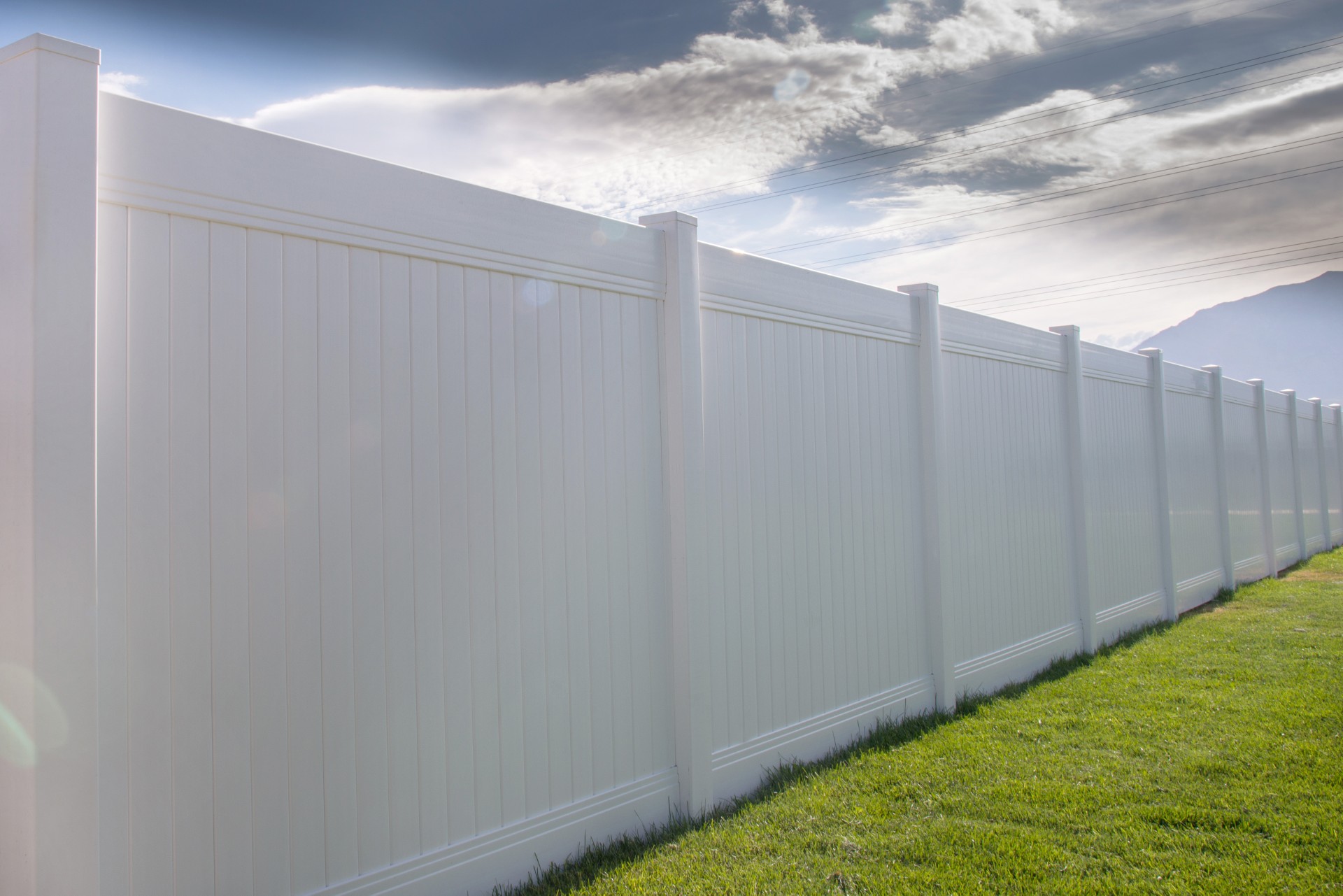6-foot solid vinyl privacy fence installation